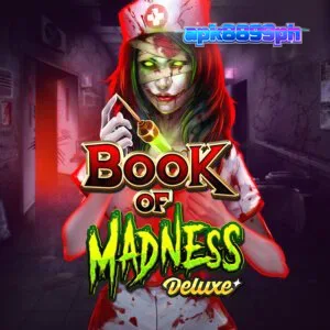 Tampilan visual slot Book of Madness Deluxe dengan tema horor